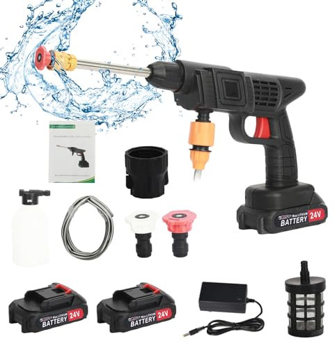 1 Set kabelloser Hochdruckreiniger, 24V Akku-Waschanlage, tragbarer Hochdruckreiniger, elektrischer Hochdruckreiniger für Autos, Zäune, Einfahrten, Häuser, Terrassen (EU) (EU)