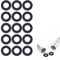 15pcs Black Shower Hose Washer,ShowerHose Connector Washers,1/2 Inch Hose WasherSeal Washer Tap Sealing Rings Shower Head Washers Rubber WashersSeals for Shower Head and Hose Connecting