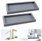 GAESHOW 2 Pcs Bathroom Vanity Tray, Silicone Bathroom Counter Tray, Countertop Sink Storage Trays for Cosmetic, Tissues, Towel, Perfume, Shampoo, Shower Gel, 7.87x3.93x0.7in