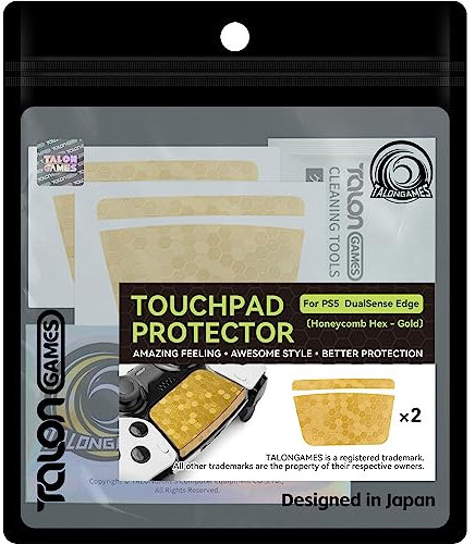 TALONGAMES Touchpad-Hülle kompatibel mit PS5 Dualsense Edge Controller, verbesserte Textur für Playstation, vorgeschnitten, einfach anzubringen, einfacher Schutz (Waben-Sechskantgold)