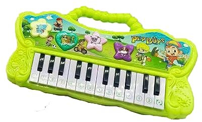 PNJB Multifunctional Electronic Organ Piano Keyboard Toy with Light, 24 Keys Electronic Piano for Kids, Educational Learning Toys Birthday Gifts for Kids Age 3+, (Green)
