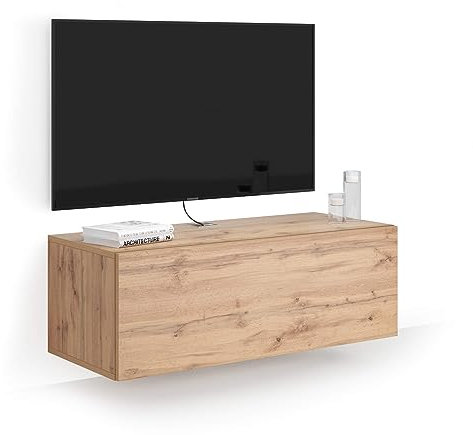 Mobili Fiver, Porta Tv sospeso Easy Con Cassetto, Rovere Rustico, 104 cmx42 cmx36 cm, Mobile Tv Sospeso Moderno per televisori fino a 43'', Made in Italy