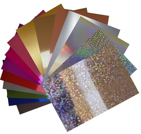 ASENME Mega-Packung aus Metallic-Karton, 15 Farben, A4-Format Metallischer Karton (15 Farben, A4 / 15 Einheiten)