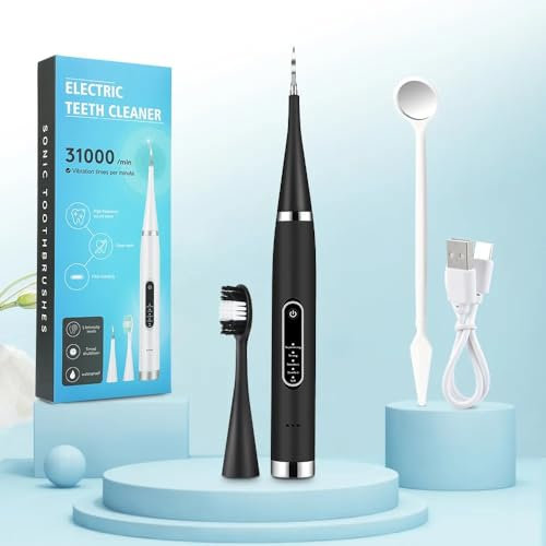 Electric Tooth Cleaning Instrument, Dental Care Kit, Protect Your Dental Health (Black)