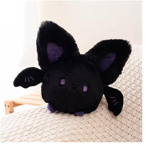TOPLITHE Petite Chauve-Souris en Peluche, Kawaii, Noir et Blanc, Animaux en Peluche, Ange Diable, Jouet for Filles et garçons, Anniversaire, Halloween (Size : Black)