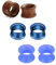 Rajnard Edelstahl Silikon Holz Tunnel Set 14mm Extra Weich und Flexibel Flesh Tunnel Ohr Plug Expander Hider Piercing Schmuck für Frauen und Männer Blau Holz