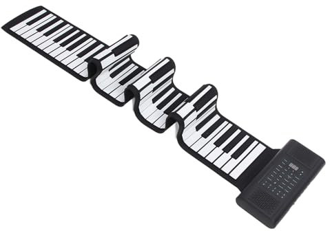 Roll-Piano, 88 Tasten, Tragbare Klaviertastatur, Wiederaufladbares Digitales Faltbares USB-Klavier mit LED-Anzeige, Lautsprecher, MIDI, Weihnachtsgeschenke Als Reiseklavier