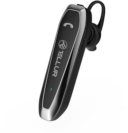 TELLUR VOX 100 Headset Bluetooth Handy, Headset für Handys USB C, 22 Stunden Gesprächszeit, BT 5.3, Multipoint Zwei verbundene Geräte, 360° Drehung für rechtes oder linkes Ohr, iPhone/Android/Windows