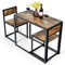 Küchenbar Sitzgruppe 3-teilig, Esstisch mit 2 Stühlen, Kleine Essgruppe mit Metallgestell, Bartisch Set, Küchentisch Stehtisch Holz, Bistrotisch für Küche, Esszimmer und Bistro (Antik)