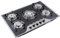 5 Burners Gas Hob 77x51cm Built-in Gas Hob, NG/LPG Convertible, Black Glass Gas Hob, Stainless Steel Gas Cooktop with Cast Iron Supports