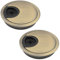 2 Pack 80mm Desk Grommet Kit,Bronze Desk Hole Covers,Computer Desktop Grommets Cable Management Wire Organizers,Round Table Cable Hole Cover for Home Office,Bronze