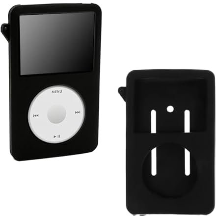 BeisDirect Silikon Skin Cover Case für iPod Classic 80GB 120GB & Neueste 6th Generation 160GB, Schutzhülle Stoßfest Staubdicht Schutzhülle Skin Case, Schwarz