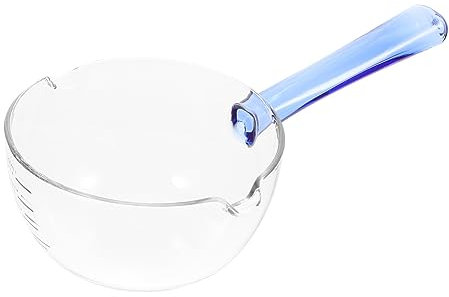 SHOWERORO Small Saucepan Induction Hob Glass Pan Enamel Milk Pan Warming Pot Small Milk Pot Glass Cookware