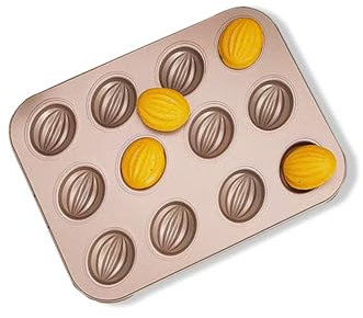 Gurlideo Rugby-Formen, Fußball-Kuchenformen, Schokoladen-Backformen, Brownie-Pfanne mit Trennwänden, Ofenblech, antihaftbeschichtet, Donut-Formen, Cupcakes, Shortbread, Kekse, schwerer Karbonstahl (12