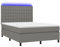 HEFZGDB Boxspringbett mit Matratze & LED Dunkelgrau 140x200 cm Stoff Daybed Gästebett Bed Frame Bettrahmen für Schlafzimmer Wohnbereich Gästezimmer Herberge