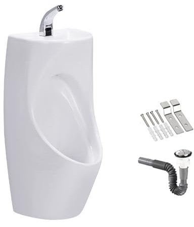 Urinal, Urinale for MäNner, Auslaufsicher, mit Waschbecken und Wasserhahn, Keramik-Urinal, Haushalts-/Gewerbe-Urinal for MäNner und Erwachsene, Badezimmertoilette, SanitäRkeramik for MäNner, Kneipe