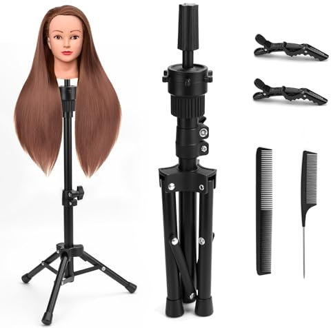 NCTNCX Support de tête de mannequin pour perruques, trépied, têtes d'entraînement, avec peigne à cheveux et pinces de séparation, support pour tête de mannequin