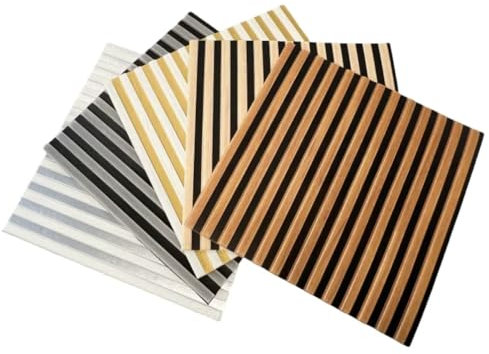 RHP Lot de 8 panneaux muraux 3D autocollants - 70 × 70 x 1,2 cm - Aspect bois, imperméables et insonorisants (JS-A-4)