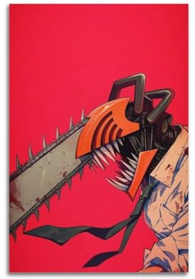 HPVCGRF Chainsaw Man Posters Vintage Wall Art Canvas Aesthetic Poster Music And Movies Decorative Painting for Living Room Bed Room 20x30inch(50x75cm) Unframe-style