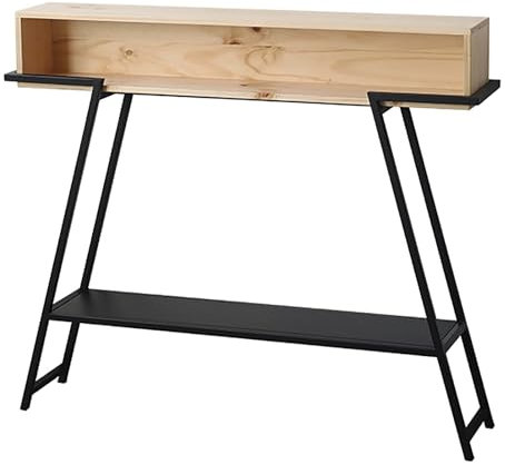 Modern Console Table with Reversible Storage Box Sturdy Thickened Steel Frame Versatile for Living Room Hallway Bedroom Office - 47.2in (120cm)