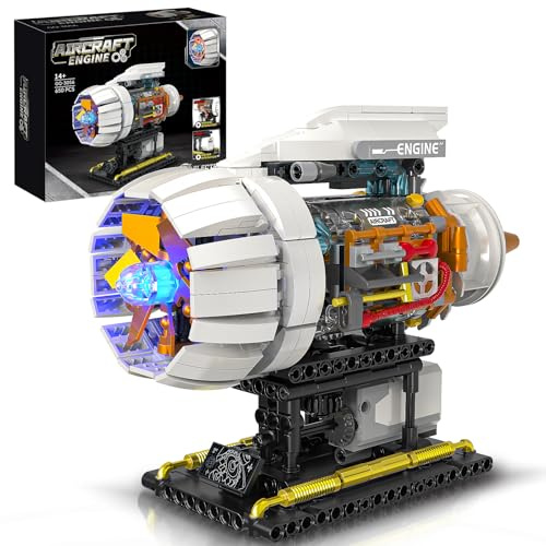 TOY PLAYER Bausatz für Flugzeugmotoren für Erwachsene, STEM Mini-Motorenmodell mit Motor & Handhebel, Modellbau-Set für 14+, Geschenkidee für Jugendliche (635 Teile)