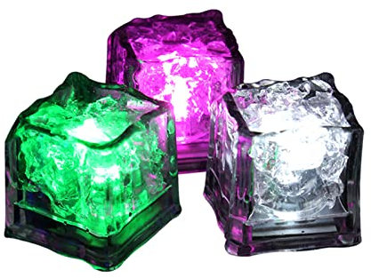 12 -pcs leuchten Eiswürfel, sicheres LED -Leuchten kühler Wein Eiswürfel Trockeneis Getränke für Bars Restaurants Cafés Family Treffen