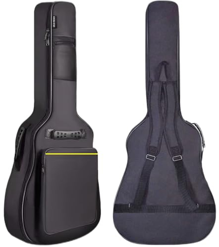 GIGKOUKI Tasche für Akustikgitarre, 0,9 cm dicke Polsterung, für 99 - 101,6 - 104,4 cm (39 - 40 - 41 Zoll) Akustikgitarre - klassische Gitarre, wasserabweisend, doppelt verstellbarer Schultergurt