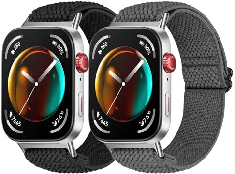 Huamanlou Elastisches Nylon Armband Kompatibel mit Huawei Watch Fit 4/Fit 4 Pro/Fit 3, Verstellbares Stoff Sport Loop Uhrenarmband Ersatzarmband für Huawei Watch Fit 3/4/4 Pro Herren Damen