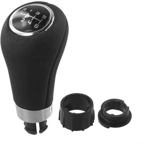 EffiFish Pomo de palanca de cambios manual de 6 velocidades, cuero negro cromado para Mercedes Clase GLK W203 W204 W212 A207 C207 X204