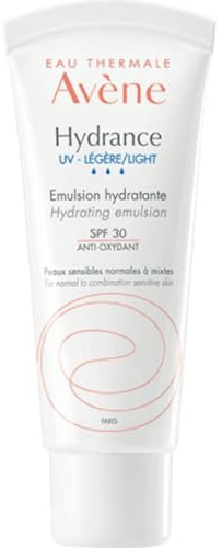 AVENE Hydrance - SPF 30 Light Hydrating Cream - 24H Moisturising Emulsion - Protects, Softens & Comforts - With Avène Thermal Spring Water & Cohederm™ - Dehydrated Sensitive Skin - 40 ml