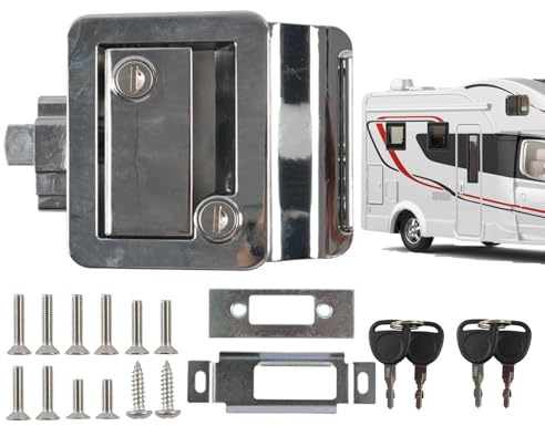 Cerradura Para Puerta De Remolque,Resistente Antirrobo De Metal Con 2 Llaves | Repuesto De Cerradura Para Puerta De Remolque De Viaje | Para Viaje En Carretera Autocaravana Camión Interior Ex