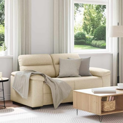 HETFTJN 2-Sitzer-Sofa Creme 160x81x84 cm Modernes Schlafsofa Kleines Schlafcouch für Wohnzimmer Büro & Balkon