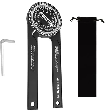Flintronic Winkelmesser Metall, Aluminium Gehrungswinkelmesser, Handwerker, 360°, Präzisionslasergravierten Skalen, Schmiege Winkellineal für Holzarbeiten Heimarbeit DIY