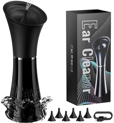 Ear Wax Removal - Electric Ear Cleaner with IPX7, Water Powered Ear Cleaning Tool with Irrigation Flusher, 6 Tips, 4 Pressure Settings - Safe & Effective for Ear Wax Cleaning Gifts for Women Men
