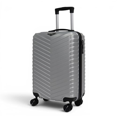 STRAVIA – Vic – Valise Cabine 55 cm – Bagage à Main Avion – ABS légère et résistante – Serrure à Code sécurisée – 4 Roues Double Ultra fluides – Gris – 55 x 36 x 24 cm