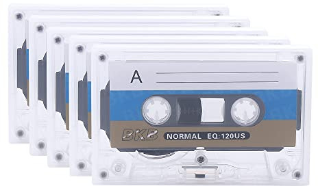 Cinta en blanco para grabación de música y voz, cinta vacía con grabación de audio magnética de 60 minutos (blanco)