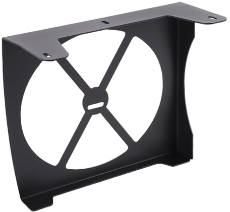 Hamwesh Montaggio Sotto Scrivania, Supporto per Console in Metallo Salvaspazio, Supporto per PC Sotto Scrivania con Design di Ventilazione Cava per Console Sottili Lettori Multimediali Interfaccia