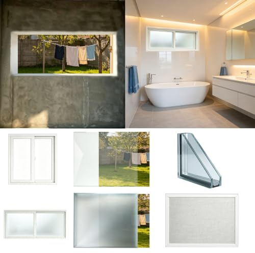 Ventana a medida, ventana corredera de PVC, vidrio transparente o esmerilado de 5mm, doble acristalamiento opcional, ventana blanca de repuesto para sótano, baño, cobertizo y gallinero