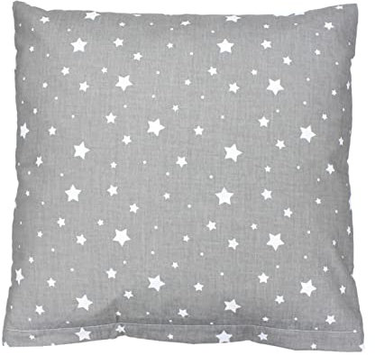 TupTam Kissenbezug Gemustert Bunte Kissenhüllen Dekokissen für Baby und Kinderzimmer, Farbe: Sterne Grau, Größe: 80x80 cm