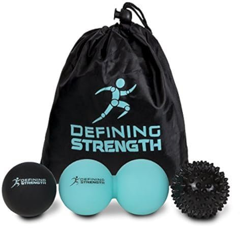 Top 3 Massage Balls Set, Spiky Ball, Lacrosse Ball, Peanut Muscle Roller Massager. Ideal for Self Myofascial Trigger Point Release, Plantar Fasciitis for Physio, Exercise, Sports, Back Legs & Feet