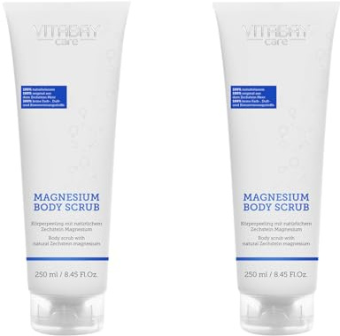Vitabay Magnesium Body Scrub 2 x 250 ml • Körper Peeling | mit Original Zechstein Magnesium • Made in Germany