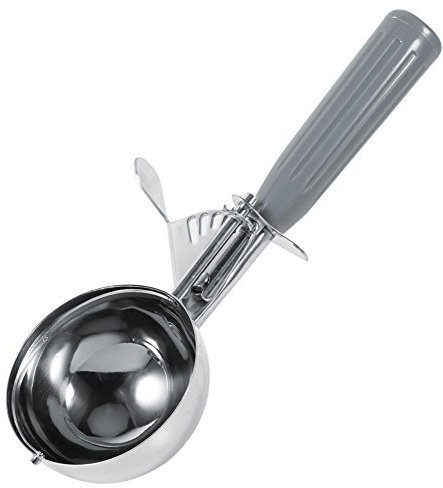 Kitchen ice ball spoon, stainless steel fruit cake dessert ice cream scoop, cookie melon spoon soft silicone handles release tablespoon, dishwasher safe devices, additives, Stainless Steel, 7.2CM