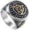HIJONES Herren Valknut Nordischer Wikinger Odin Symbol Ring aus Edelstahl Krieger Motorradfahrer Signierter Ringe Silber Größe 68