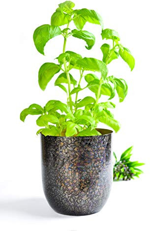 Sendez Übertopf aus Metall Pflanzentopf Blumenkübel Blumenübertopf Vase Blumenvasen Blumentopf (Dunkel)