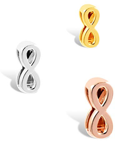 THIORA Charmband Charms | 'Unendlichkeit' Anhänger | Infinity Charm | Mesh Armband Charm (Rosegold)