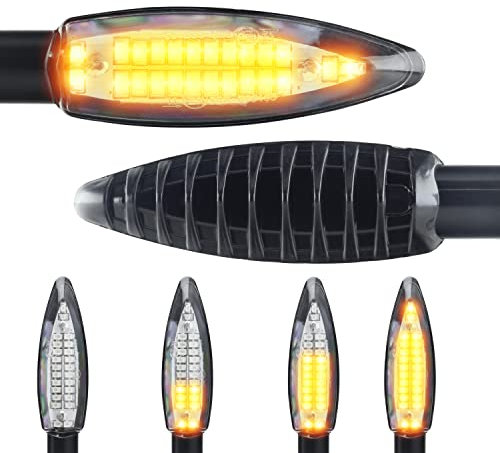 Area1 Motorrad LED Blinker E-geprüft Set (2 Stück) M8 mit Lauflichteffekt kompatibel mit (AD22 (Blinker))