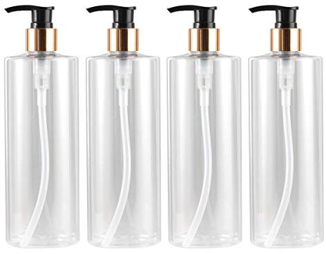 LIOOBO Shampoo Pump Bottles 500ml Shampoo Bottle Shampoo Bottles with Pump Dispenser White Square Shampoo Bottles 500ml Refillable Shampoo and Conditioner Bottles 500ml (Random Pump Head)