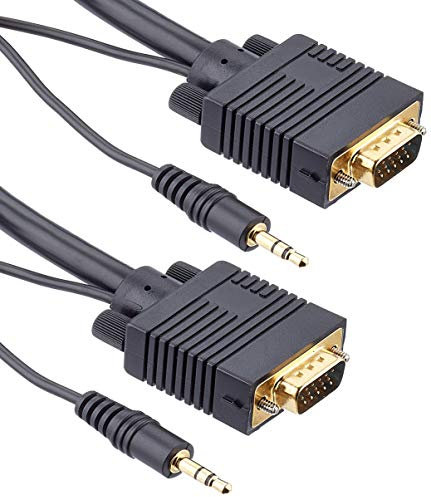 Pro Signal PSG03035 Câble VGA et jack stéréo 3,5 mm mâle vers mâle Noir 1 m