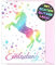 12x GLITZER Einhorn EINLADUNGSKARTEN KINDERGEBURTSTAG Mädchen Junge + 12x Umschläge - die Regenbogen PARTY Karten sind die Einhorn EINLADUNG für Mädchen Kinder GEBURTSTAG Einladung Pferde UNICORN