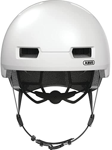 ABUS Stadthelm Skurb ACE - Stylischer Fahrradhelm im Alltag, beim Skaten, BMX-Fahren oder Longboarden - Silber/Weiß, Größe L